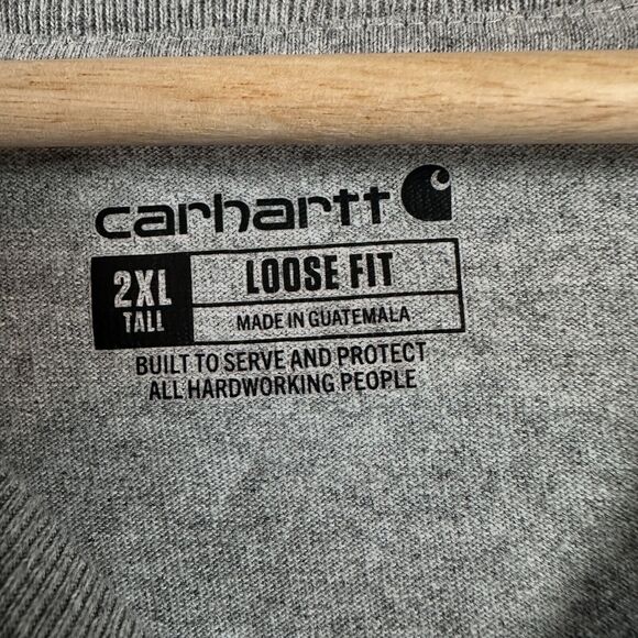 Carhartt Mens Workwear Shirt Sz 2XL Loose Fit Heather Gray Long Sleeve Crew Neck - Picture 5 of 8